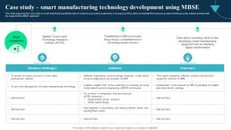 Case Study Smart Manufacturing Technology Integrated Modelling And Engineering
