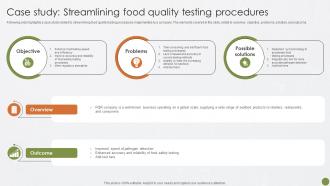 Case Study Streamlining Food Quality Best Practices For Food Quality And Safety Management