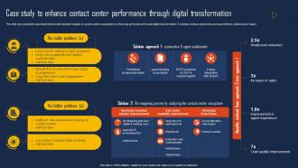 Case Study To Enhance Contact Center Performance Through Digital Transformation