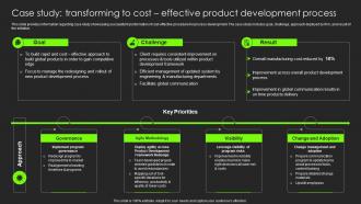 Case Study Transforming To Cost Effective Product Development Process Building Substantia