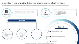 Case Study Use Of Digital Twins To Optimize IoT Digital Twin Technology IOT SS