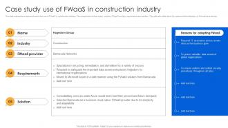 Case Study Use Of Fwaas In Construction Industry Firewall Virtualization