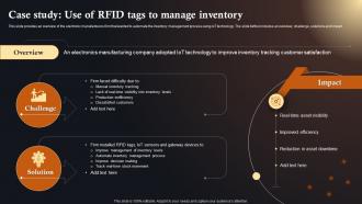 Case Study Use Of RFID Tags To IoT Solutions In Manufacturing Industry IoT SS