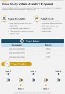 Case Study Virtual Assistant Proposal One Pager Sample Example Document