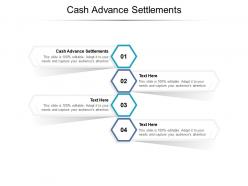 Cash advance settlements ppt powerpoint presentation icon show cpb