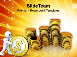 Cash coins finance powerpoint templates and themes business concept presentation