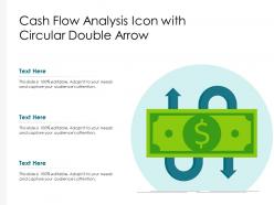 Cash flow analysis icon with circular double arrow