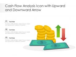 Cash flow analysis icon with upward and downward arrow