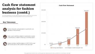 Cash Flow Statement Analysis For Fashion Business Fashion Startup Business Plan BP SS Multipurpose Informative
