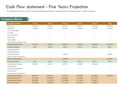 Cash Flow Statement Five Years Projection Raise Funding Bridge Funding Ppt Inspiration