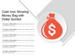Cash icon showing money bag with dollar symbol