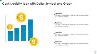 Cash liquidity icon with dollar symbol and graph