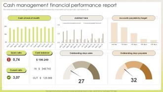 Cash Management Financial Performance Report