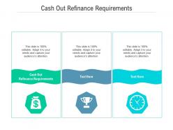 Cash out refinance requirements ppt powerpoint presentation ideas tips cpb