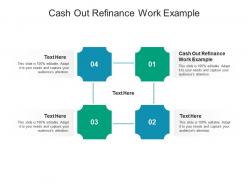 Cash out refinance work example ppt powerpoint presentation layouts gallery cpb