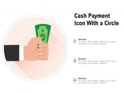 Cash payment icon with a circle
