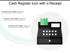 Cash register icon with a receipt