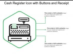 Cash register icon with buttons and receipt