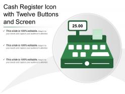 Cash register icon with twelve buttons and screen