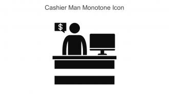 Cashier Man Monotone Icon In Powerpoint Pptx Png And Editable Eps Format
