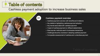 Cashless Payment Adoption To Increase Business Sales Powerpoint Presentation Slides Colorful Customizable