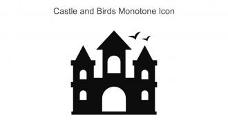 Castle And Birds Monotone Icon In Powerpoint Pptx Png And Editable Eps Format