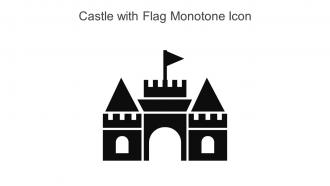 Castle With Flag Monotone Icon In Powerpoint Pptx Png And Editable Eps Format