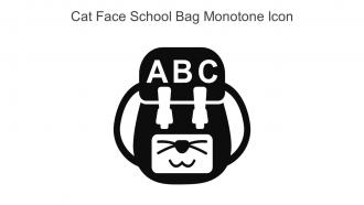 Cat Face School Bag Monotone Icon In Powerpoint Pptx Png And Editable Eps Format