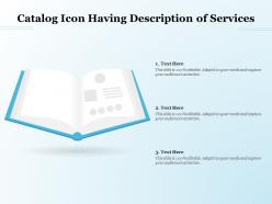 Catalog icon having description of services