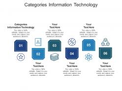 Categories information technology ppt powerpoint presentation ideas graphics download cpb