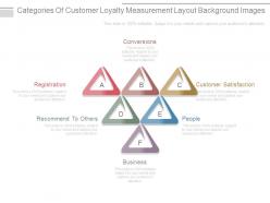 Categories of customer loyalty measurement layout background images
