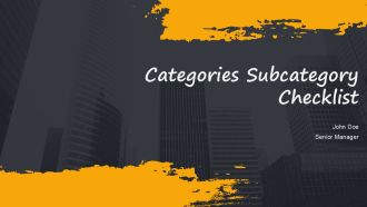 Categories Subcategory Checklist PPT Outline AT