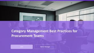 Category Management Best Practices For Procurement Teams PPT Guidelines AT