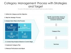 Category management process with strategies and target