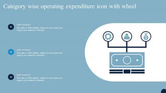 Category Wise Operating Expenditure Icon With Wheel