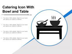 Catering icon with bowl and table