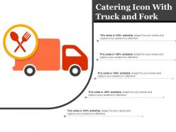 Catering icon with truck and fork