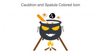 Cauldron And Spatula Colored Icon In Powerpoint Pptx Png And Editable Eps Format
