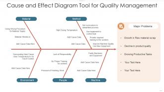 Cause and effect diagram tool for quality management