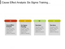 Cause effect analysis six sigma training management quality system cpb