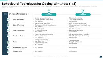 Causes And Management Of Stress At Work Powerpoint Presentation Slides