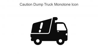 Caution Dump Truck Monotone Icon In Powerpoint Pptx Png And Editable Eps Format