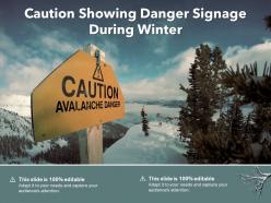 Caution Showing Danger Signage During Winter