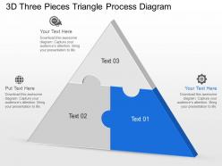 Cb 3d three pieces triangle process diagram powerpoint template