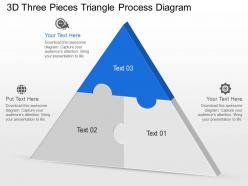Cb 3d three pieces triangle process diagram powerpoint template