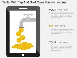 Cb tablet with tap and gold coins passive income flat powerpoint design