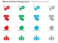 Cc crop trolley tshirt and gears for nature and green technology ppt icons graphics