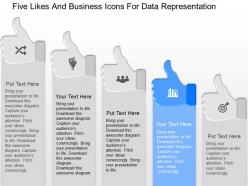 Cc five likes and business icons for data representation powerpoint template