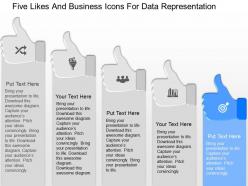 Cc five likes and business icons for data representation powerpoint template