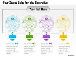Cc four staged bulbs for idea generation powerpoint template